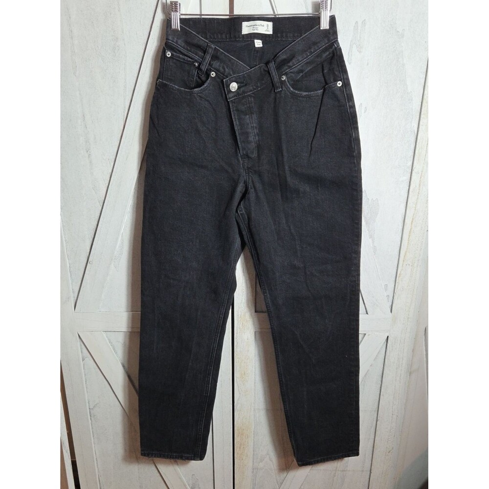 Abercrombie & Fitch Black The Dad High Rise Curve Love Jeans Size 2